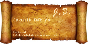 Jakubik Dóra névjegykártya